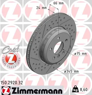 Zimmermann Two Piece Rear Disc Brake Rotor - 34206797600